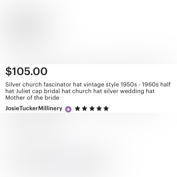 Vintage style FASCINATOR half hat Josie Tucker Millinery - Picture 9 of 11